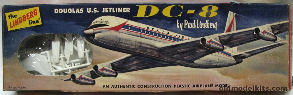 Lindberg 1/231 Douglas DC-8 Delta Air Lines - Cellovision Issue, 453 plastic model kit